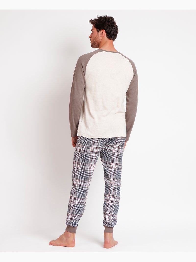ADMAS Pijama Manga Larga Boston para Hombre Beige - Kiabi