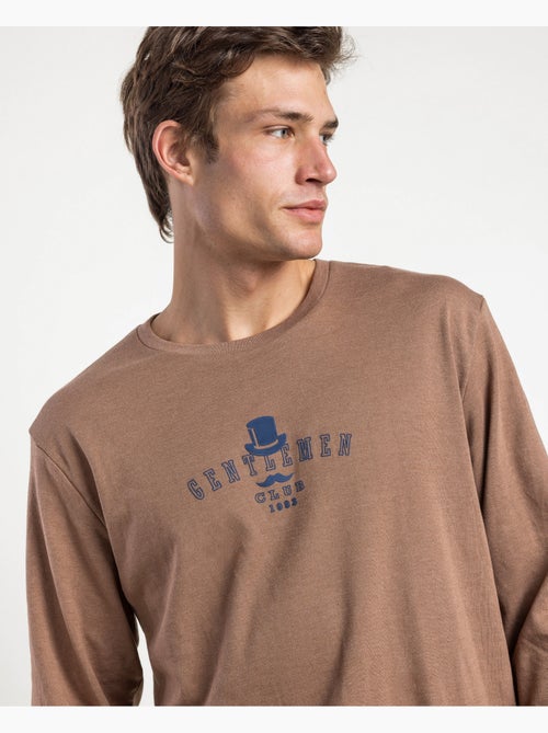 ADMAS Pijama Manga Larga Brown Gentleman para Hombre - Kiabi
