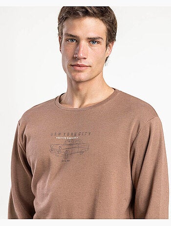 ADMAS Pijama Manga Larga Brown New York Center para Hombre