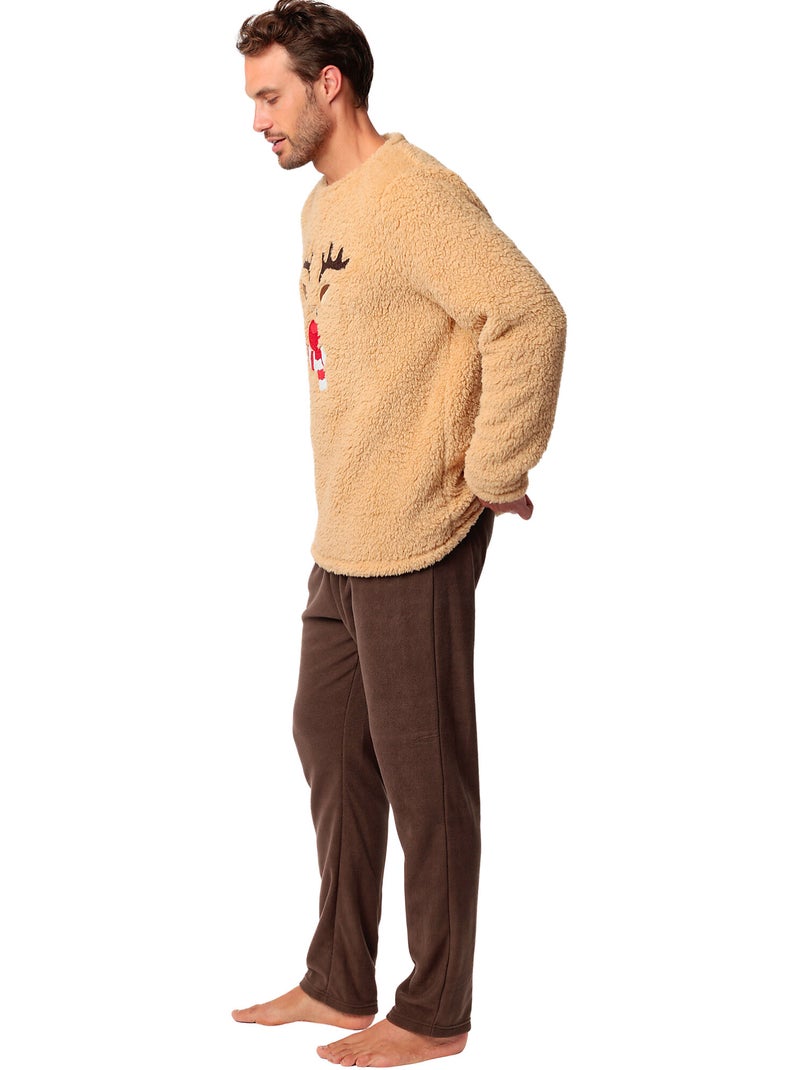 ADMAS Pijama Manga Larga Calentito Reindeer para Hombre Marrón - Kiabi