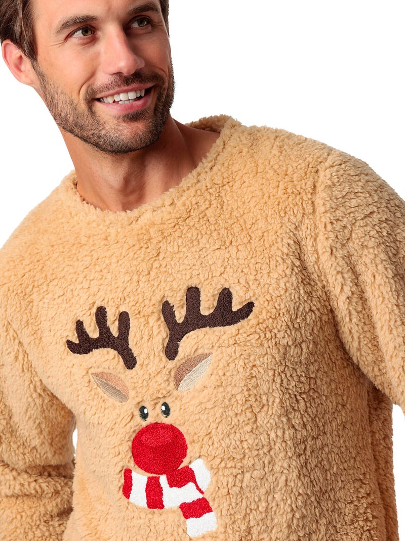 ADMAS Pijama Manga Larga Calentito Reindeer para Hombre Marrón - Kiabi