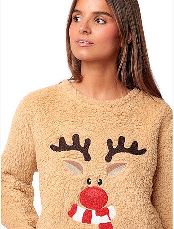 ADMAS Pijama Manga Larga Calentito Reindeer para Mujer