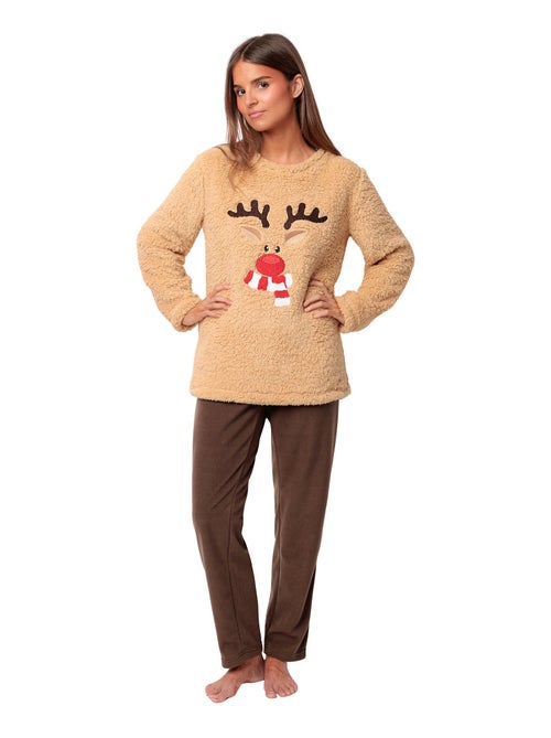 ADMAS Pijama Manga Larga Calentito Reindeer para Mujer - Kiabi