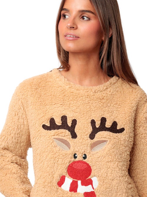 ADMAS Pijama Manga Larga Calentito Reindeer para Mujer - Kiabi