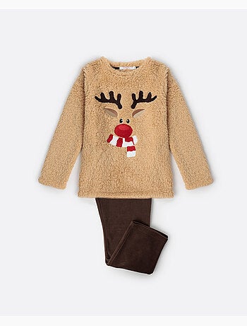 ADMAS Pijama Manga Larga Calentito Reindeer para Niña