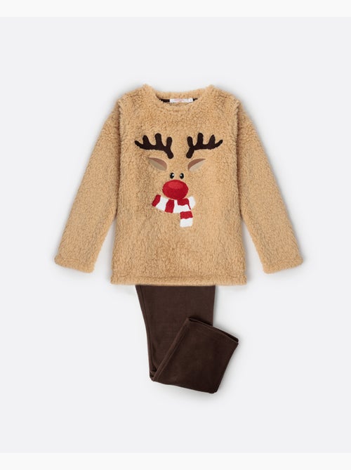 ADMAS Pijama Manga Larga Calentito Reindeer para Niña - Kiabi ADMAS Pijama Manga Larga Calentito Reindeer para Niña - Kiabi