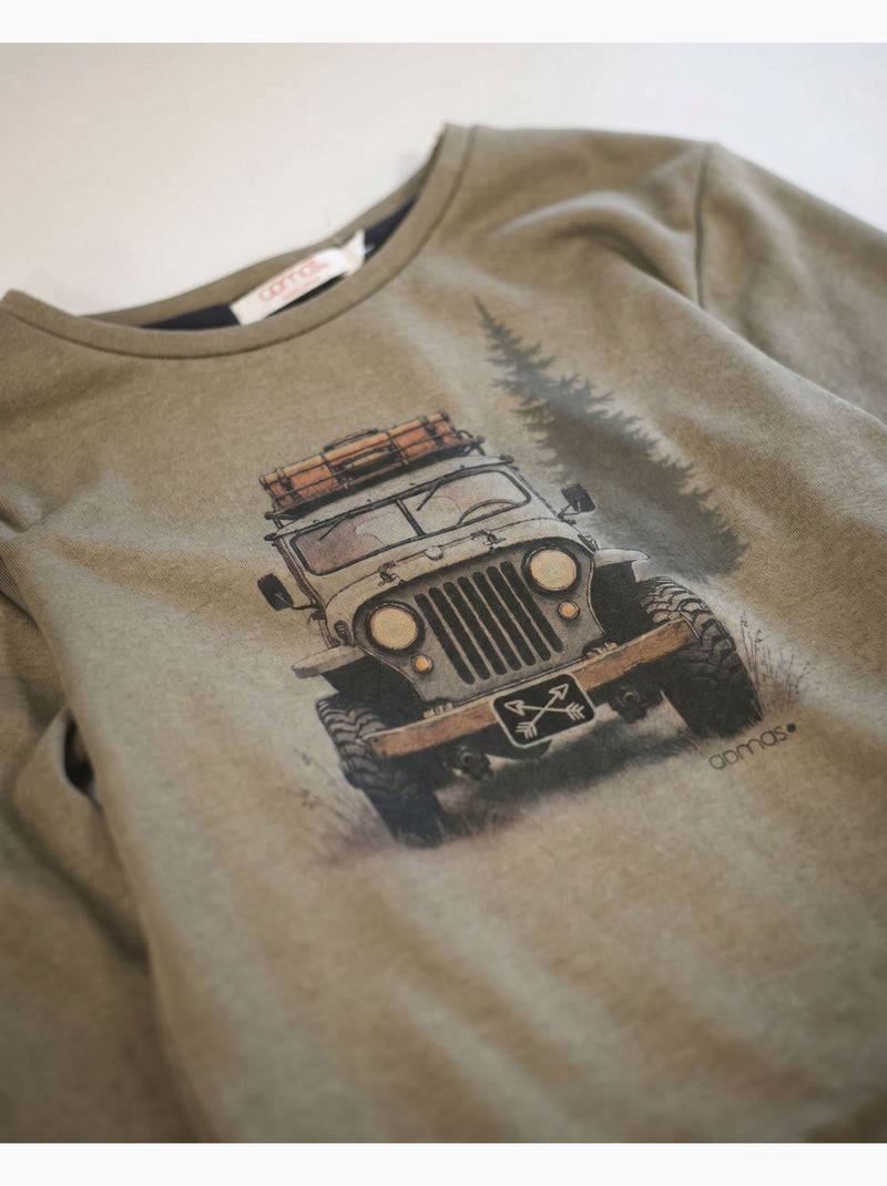 ADMAS Pijama Manga Larga Camp Car para Niño Caqui - Kiabi