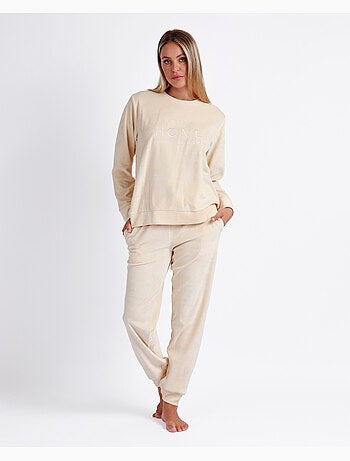 ADMAS Pijama Manga Larga Doble Velvet Soft Home para Mujer