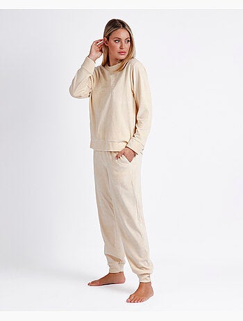 ADMAS Pijama Manga Larga Doble Velvet Soft Home para Mujer
