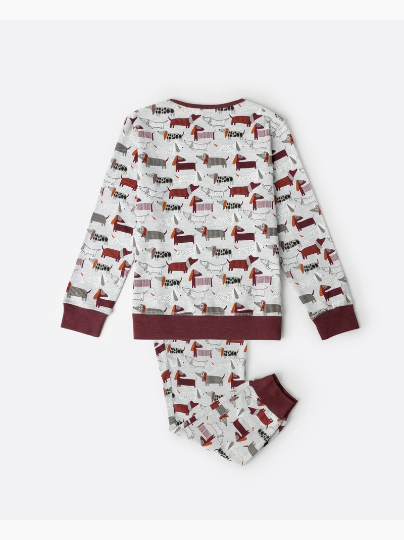 ADMAS Pijama Manga Larga Dog Home para Niña Gris jaspeado - Kiabi