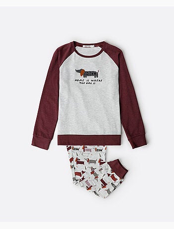 ADMAS Pijama Manga Larga Dog Home para Niño