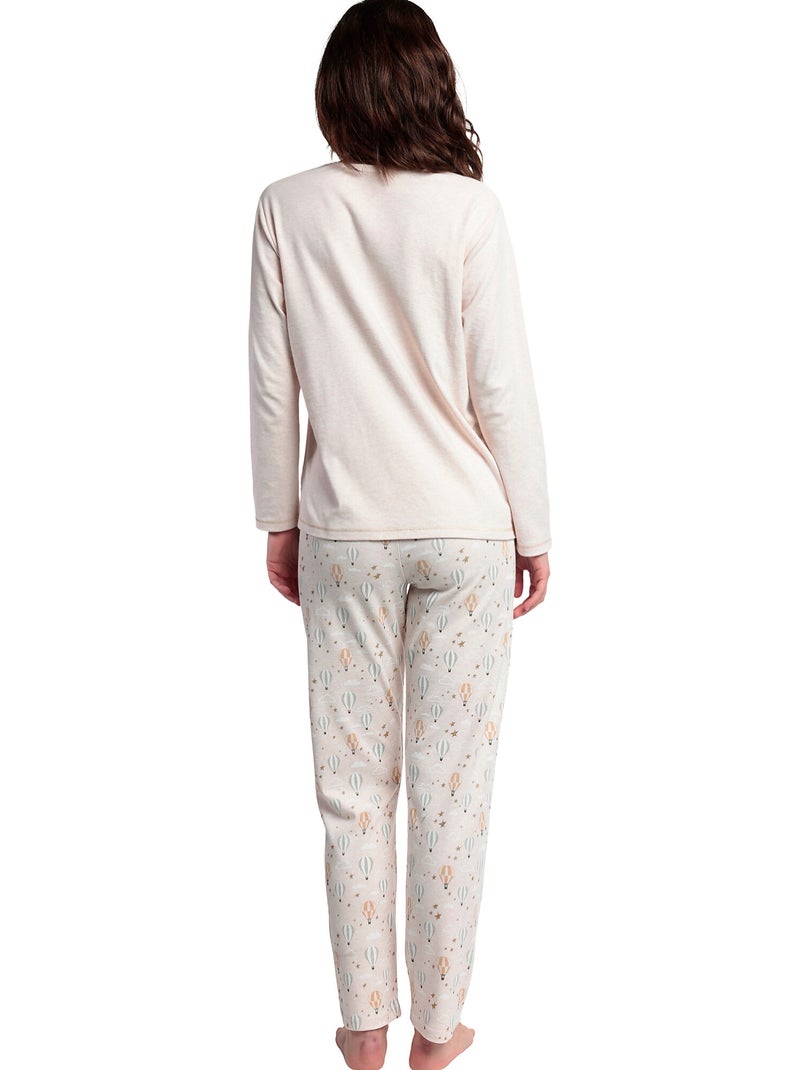 ADMAS Pijama Manga Larga Enjoy Every Moment para Mujer Beige - Kiabi