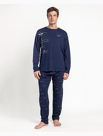 ADMAS Pijama Manga Larga Follow Your Dreams Plane para Hombre