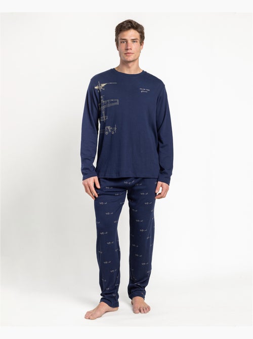 ADMAS Pijama Manga Larga Follow Your Dreams Plane para Hombre - Kiabi ADMAS Pijama Manga Larga Follow Your Dreams Plane para Hombre - Kiabi