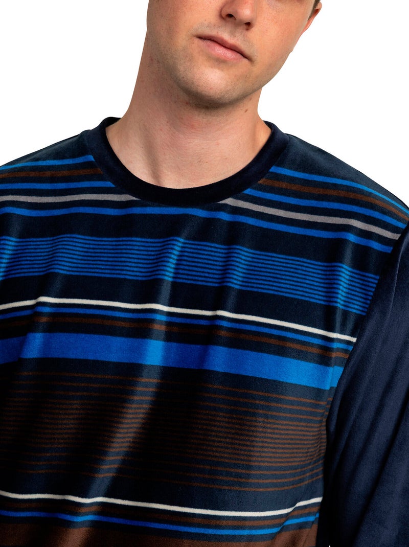 ADMAS Pijama Manga Larga Glazure para Hombre Azul marino - Kiabi
