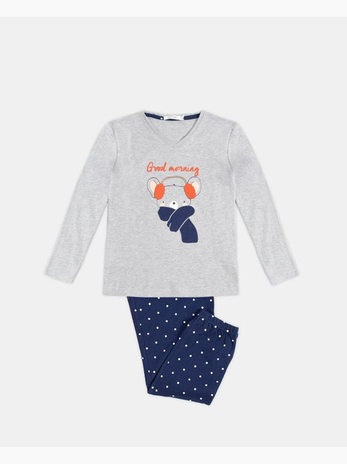 ADMAS Pijama Manga Larga Good Morning Mouse para Niña - Kiabi ADMAS Pijama Manga Larga Good Morning Mouse para Niña - Kiabi