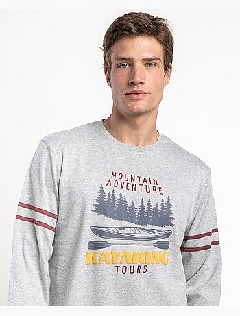 ADMAS Pijama Manga Larga Grey Kayaking para Hombre