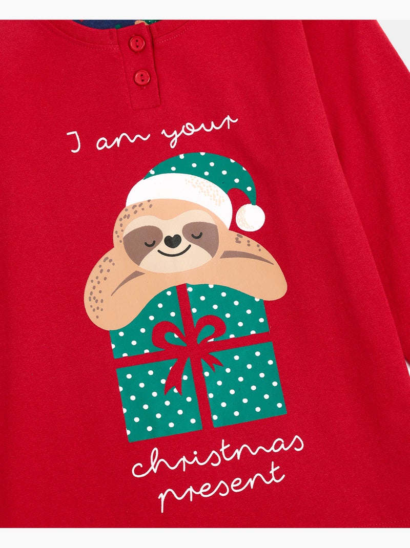 ADMAS Pijama Manga Larga Have a Lazy Christmas para Niña Rojo - Kiabi