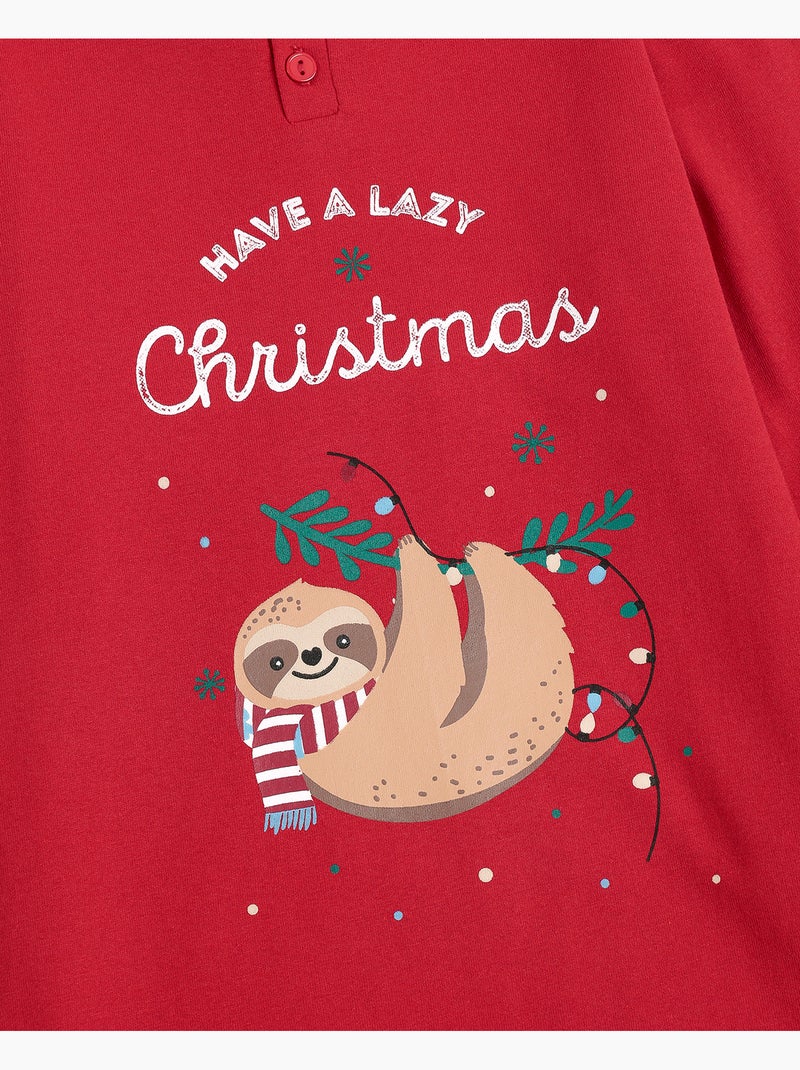 ADMAS Pijama Manga Larga Have a Lazy Christmas para Niño Rojo - Kiabi