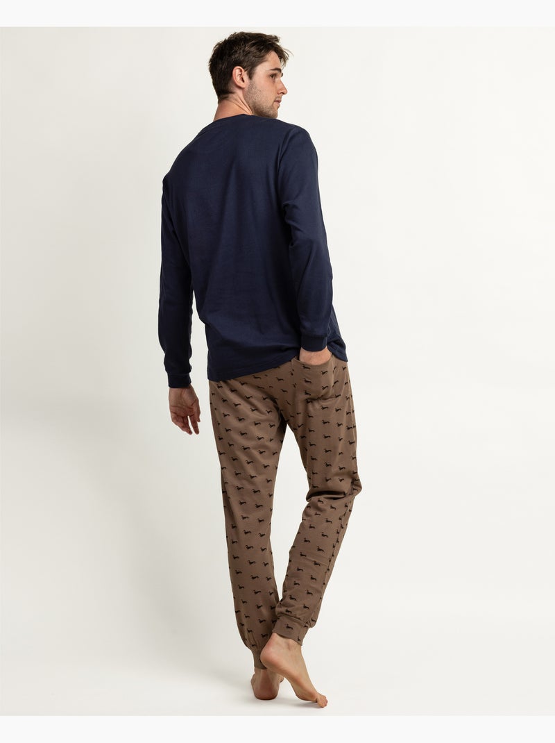 ADMAS Pijama Manga Larga Livestyle para Hombre Azul marino - Kiabi