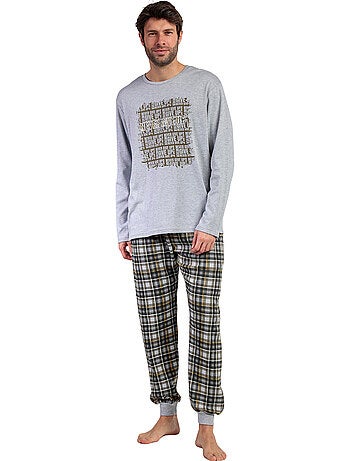 ADMAS Pijama Manga Larga Never Give Up para Hombre