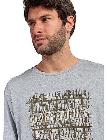 ADMAS Pijama Manga Larga Never Give Up para Hombre