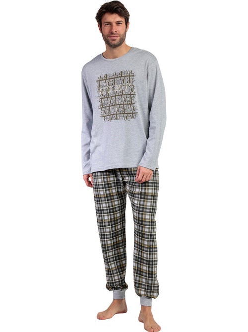 ADMAS Pijama Manga Larga Never Give Up para Hombre - Kiabi ADMAS Pijama Manga Larga Never Give Up para Hombre - Kiabi