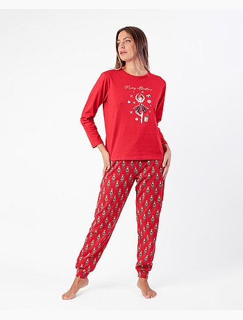 ADMAS Pijama Manga Larga Nutcracker para Mujer