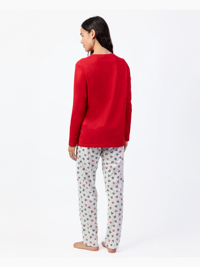 ADMAS Pijama Manga Larga Ocean Lover para Mujer Rojo - Kiabi