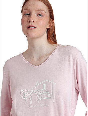 ADMAS Pijama Manga Larga Pico La Vie Est Belle para Mujer