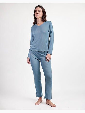 ADMAS Pijama Manga Larga Pico Soft Canalé para Mujer