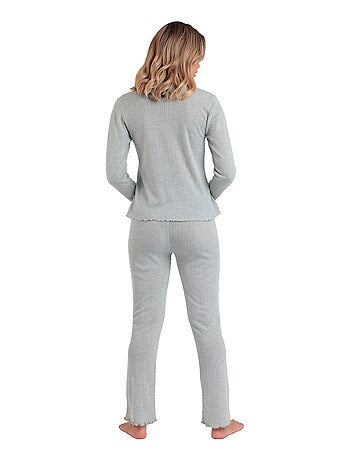 ADMAS Pijama Manga Larga Pico Soft Canalé para Mujer