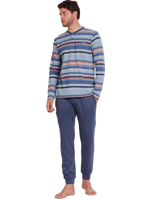 ADMAS Pijama Manga Larga Rayas Vespa Style para Hombre - Kiabi ADMAS Pijama Manga Larga Rayas Vespa Style para Hombre - Kiabi