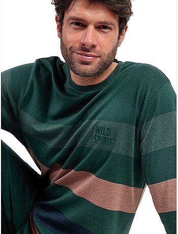 ADMAS Pijama Manga Larga Rayas Wild Spirit para Hombre