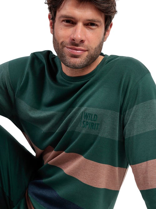 ADMAS Pijama Manga Larga Rayas Wild Spirit para Hombre - Kiabi ADMAS Pijama Manga Larga Rayas Wild Spirit para Hombre - Kiabi