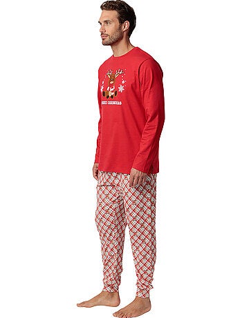 ADMAS Pijama Manga Larga Reindeer para Hombre