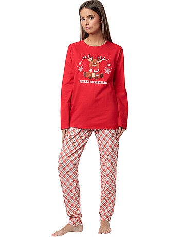 ADMAS Pijama Manga Larga Reindeer para Mujer