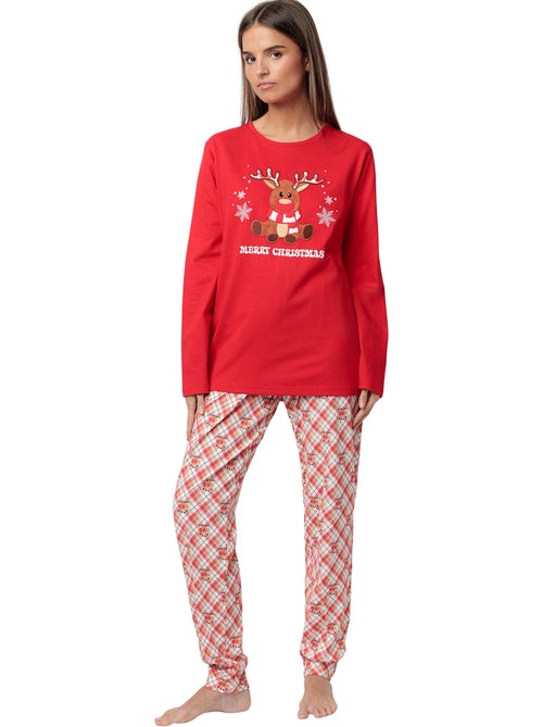 ADMAS Pijama Manga Larga Reindeer para Mujer - Kiabi ADMAS Pijama Manga Larga Reindeer para Mujer - Kiabi