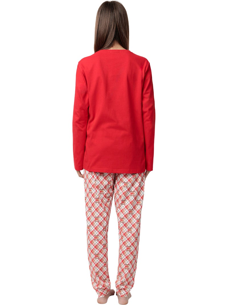 ADMAS Pijama Manga Larga Reindeer para Mujer Rojo - Kiabi