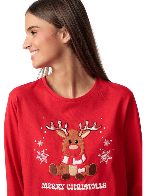 ADMAS Pijama Manga Larga Reindeer para Mujer - Kiabi ADMAS Pijama Manga Larga Reindeer para Mujer - Kiabi