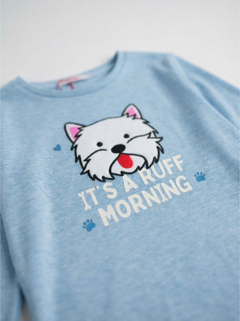 ADMAS Pijama Manga Larga Ruff Morning para Niña Azul - Kiabi