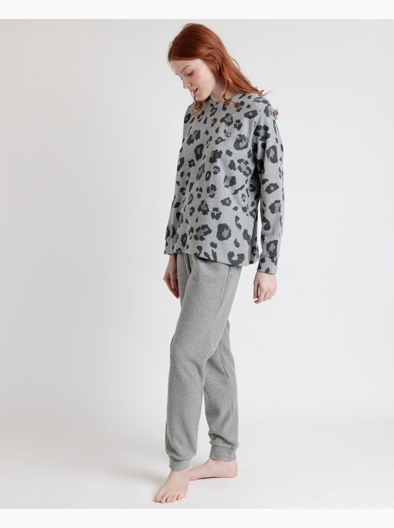 ADMAS Pijama Manga Larga Skin para Mujer Gris - Kiabi