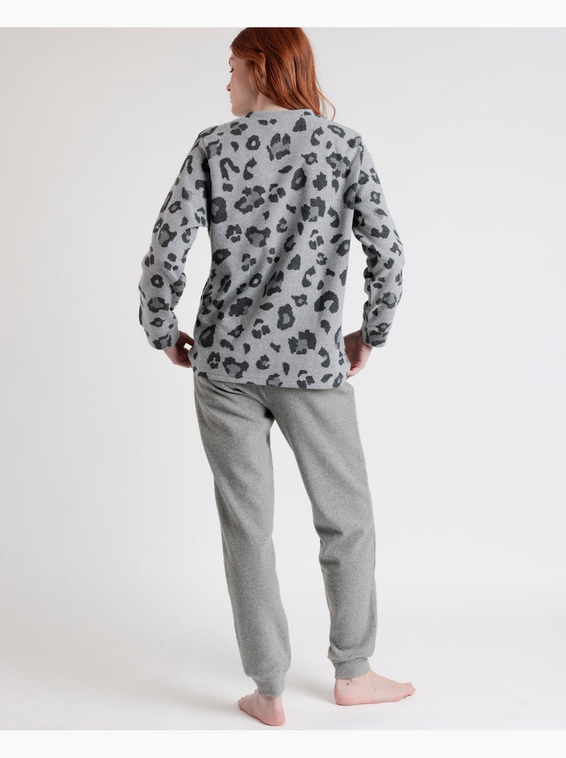 ADMAS Pijama Manga Larga Skin para Mujer Gris - Kiabi