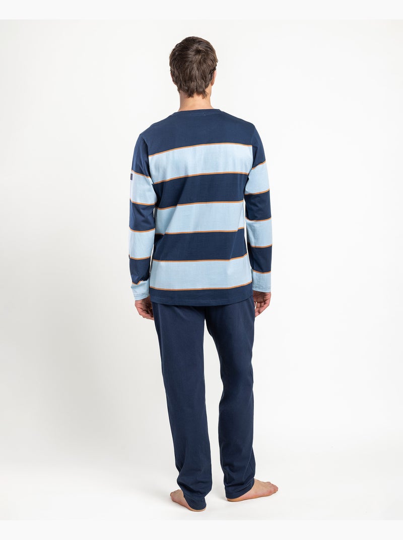 ADMAS Pijama Manga Larga Stripes Livestyle para Hombre Azul marino - Kiabi