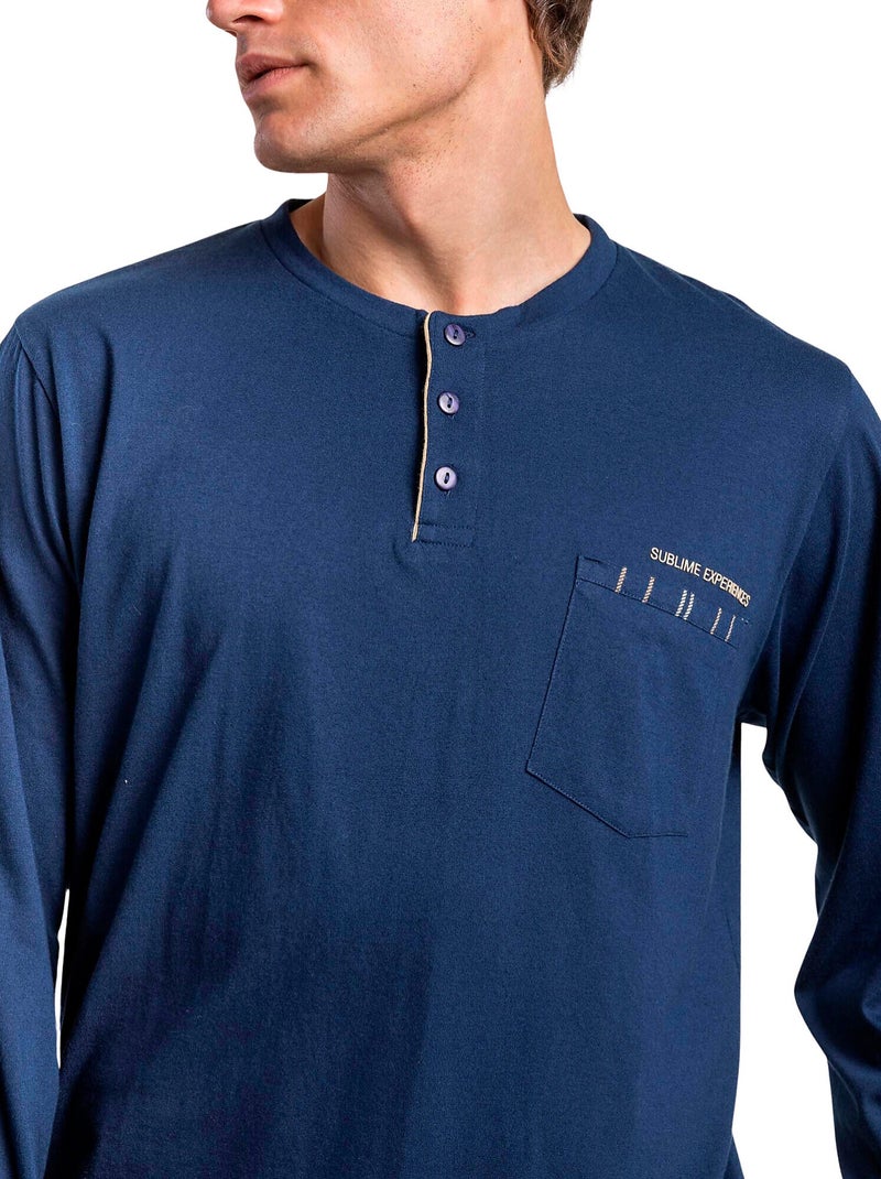 ADMAS Pijama Manga Larga Sublime Experiences para Hombre Azul marino - Kiabi