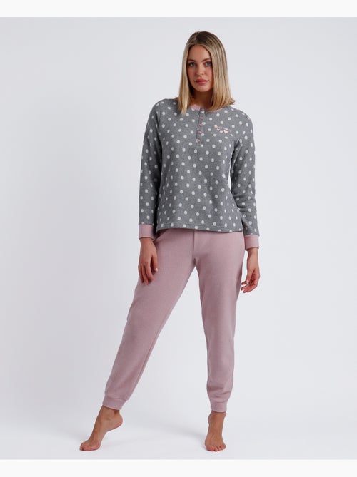 ADMAS Pijama Manga Larga Sweet Dots A para Mujer - Kiabi ADMAS Pijama Manga Larga Sweet Dots A para Mujer - Kiabi