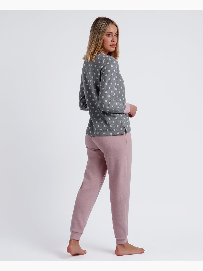 ADMAS Pijama Manga Larga Sweet Dots A para Mujer Gris jaspeado - Kiabi