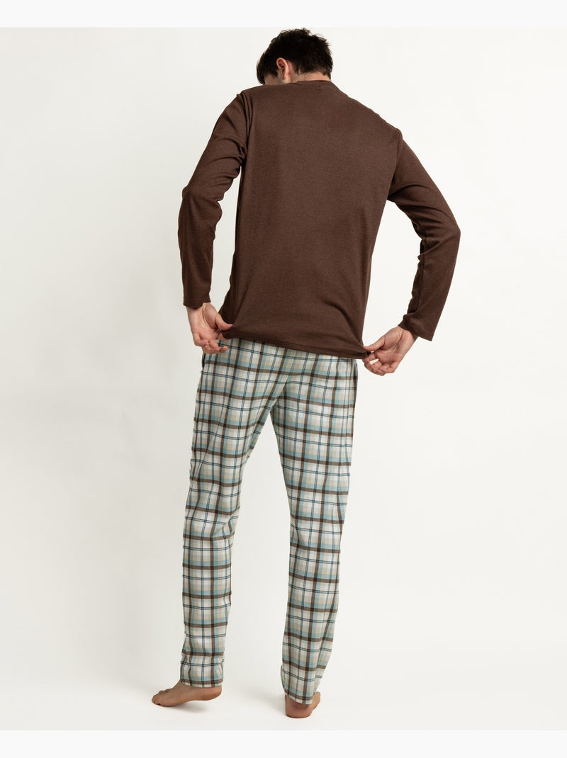 ADMAS Pijama Manga Larga Tapeta Be Kind To Yourself para Hombre Marrón - Kiabi