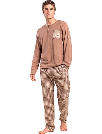 ADMAS Pijama Manga Larga Tapeta Brown New York para Hombre