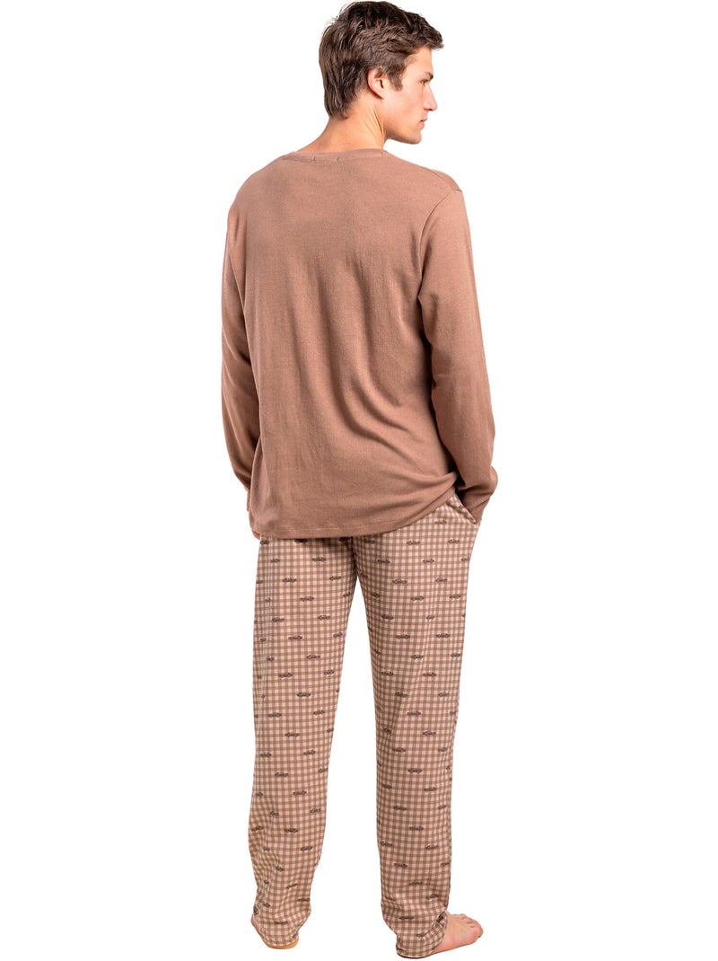 ADMAS Pijama Manga Larga Tapeta Brown New York para Hombre Marrón - Kiabi